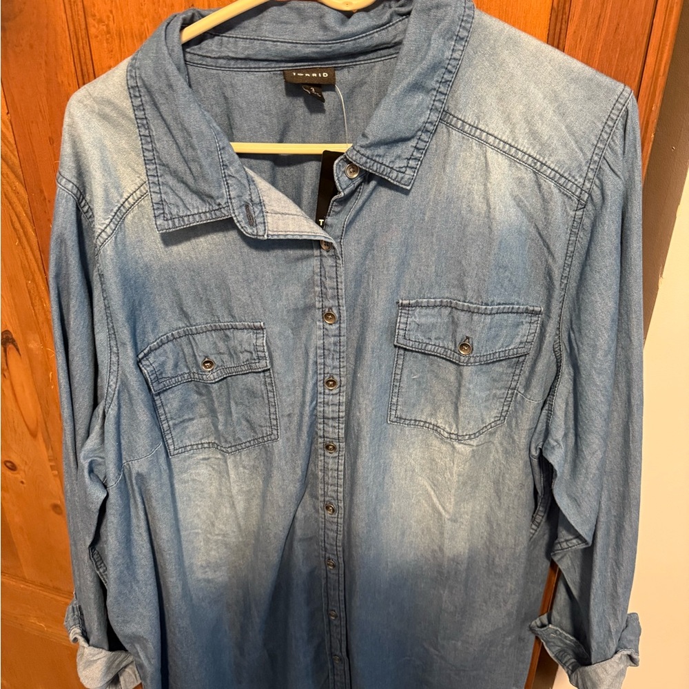 Torrid Denim Blue Button-Up Shirt